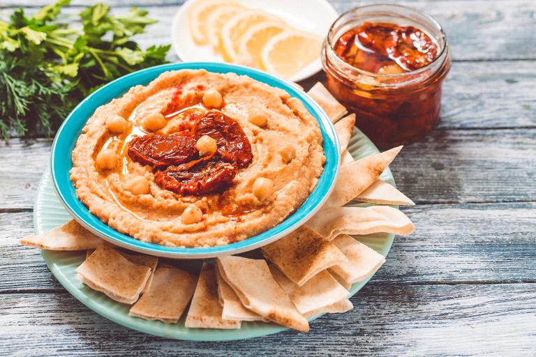 Sun-Dried Tomato-Basil Hummus